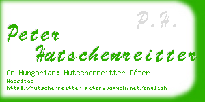 peter hutschenreitter business card