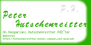 peter hutschenreitter business card